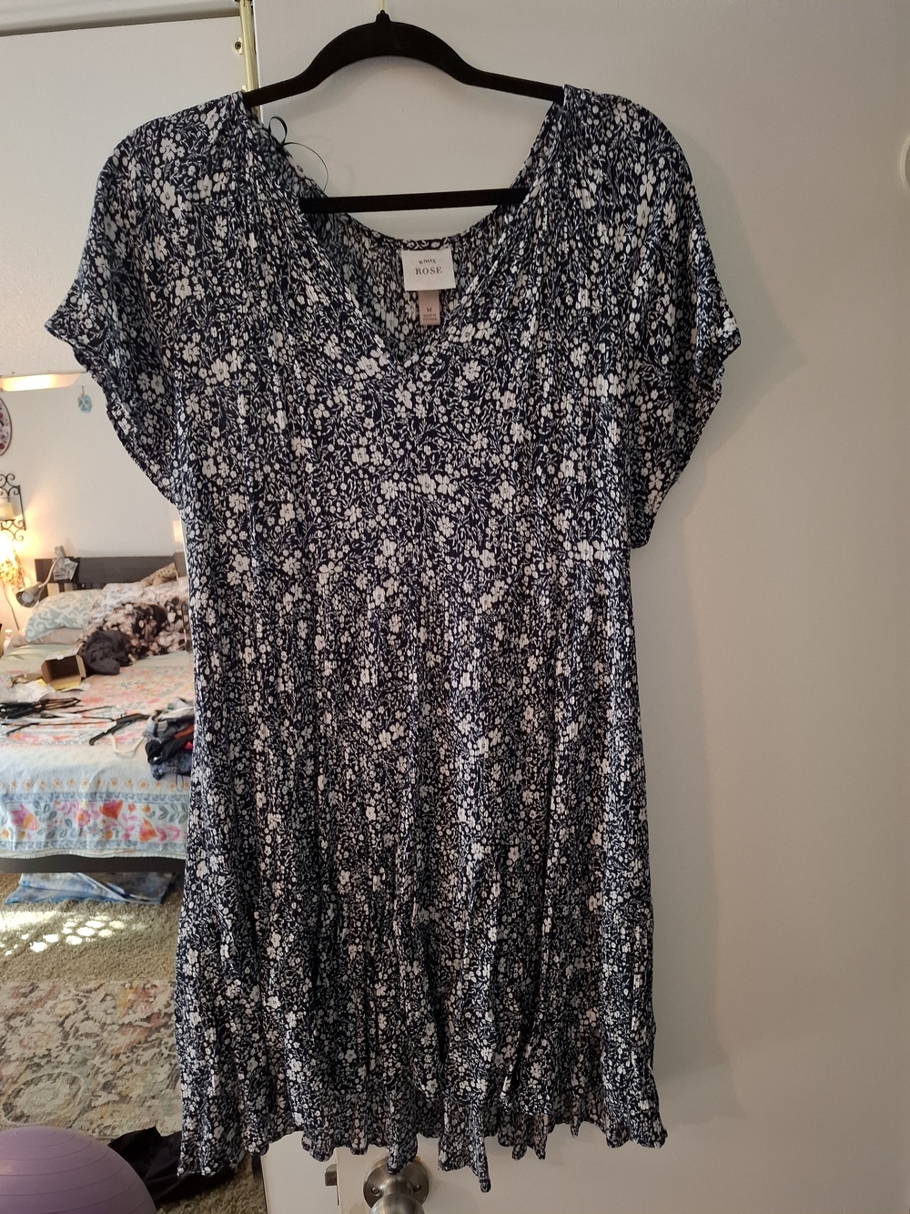 Knox Rose Navy and White Floral High-Low Dress